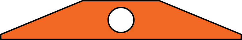 Cross-section of Style CT 1 urethane cable crossover with a single 2.5 inch PVC lined round tunnel
